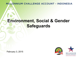 Environment, Social & Gender Safeguards