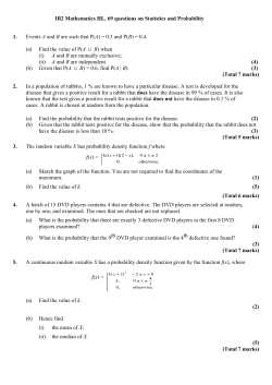 IB2 HL Questionbank questions on Probability and Statistics