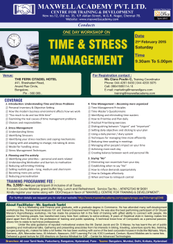 TIME & STRESS MANAGEMENT