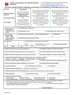 Dual Citizenship Form - Philippine Consulate General Toronto