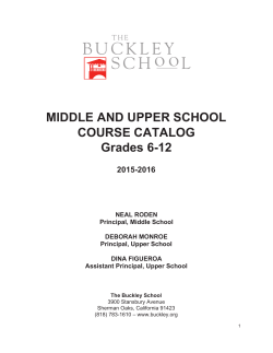 Course Catalog - The Buckley School