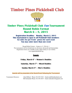 Timber Pines Pickleball Club Fun Tournament Round Robin Format