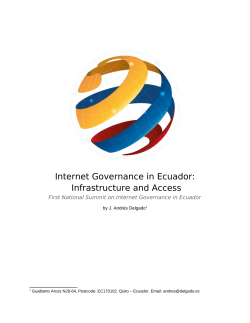Internet Governance in Ecuador: Infrastructure and Access
