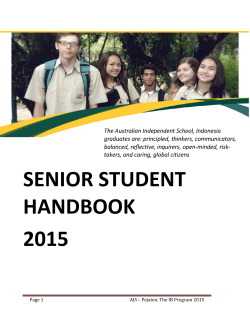 Senior Handbook - Australian International Schools