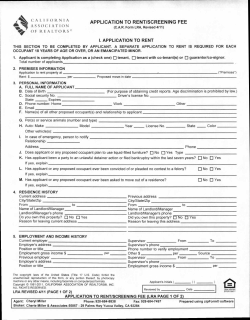 APPLICATION TO RENT/SCREENING FEE