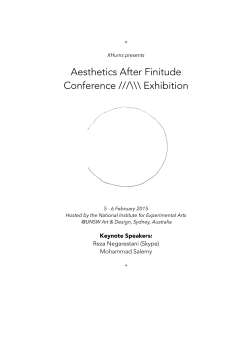 AAF Conference Program - National Institute for Experimental Arts