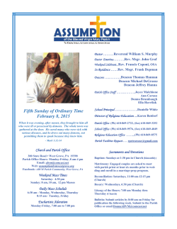 Fifth Sunday of Ordinary Time February 8, 2015