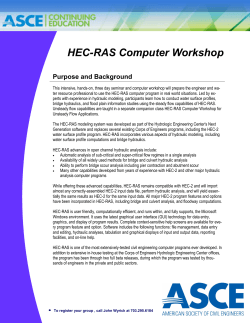 HEC-RAS Computer Workshop