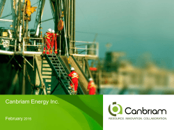 Canbriam Energy Inc. Presentation to (S&P / Moody`s)