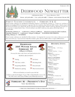 DEERWOOD NEWSLETTER - Independent School District 196