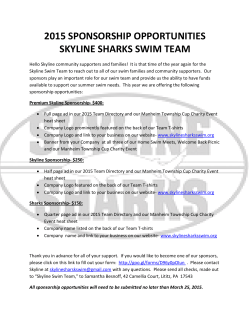 2015 sponsorship opportunities skyline sharks swim team