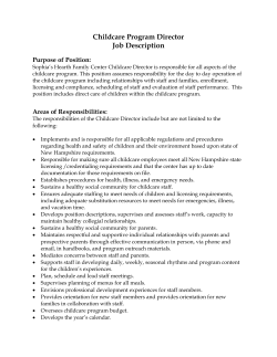 Childcare Program Director Job Description