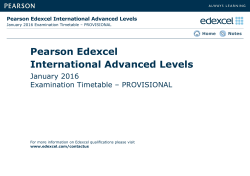 International Advanced Levels January 2016 Provisional