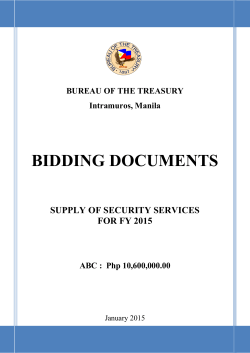 Bid Documents: Supply of Security Services for FY 2015 Date