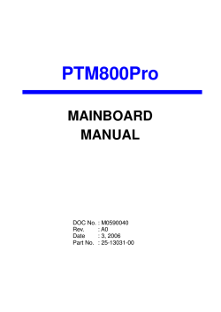 PTM800Pro MAINBOARD MANUAL
