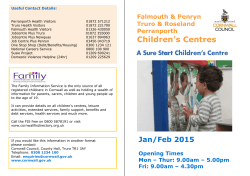 Children`s Centres What`s on Guide