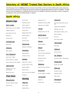 South Africa Directory of ABIME Trained Non