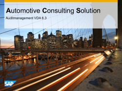 Auditmanagement VDA 6.3 - SAP Service Marketplace