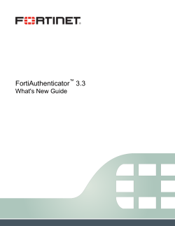 FortiAuthenticator™ 3.3 - Fortinet Document Library