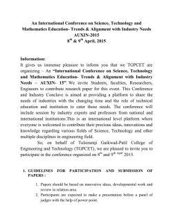 An International Conference on Science, Technology and
