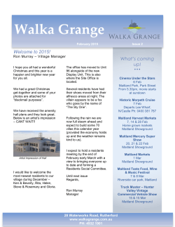 the Newsletter - Walka Grange Lifestyle Village