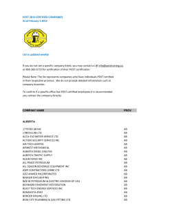 POST CERTIFIED COMPANIES