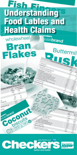 Understanding Food Labels & Health Claims