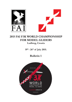 Bulletin 1 2015 FAI F3K WORLD CHAMPIONSHIP FOR MODEL