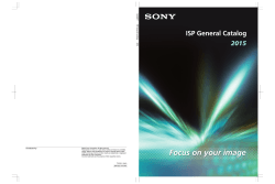 Focus on your image ISP General Catalog 2015