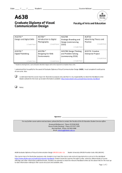 A638 Graduate Diploma of Visual Communication Design (PDF