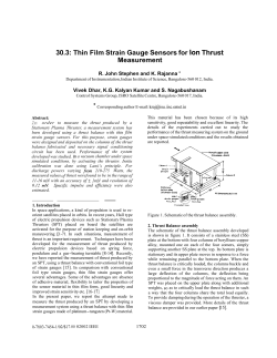 Thin film strain gauge sensors for ion thrust measurement