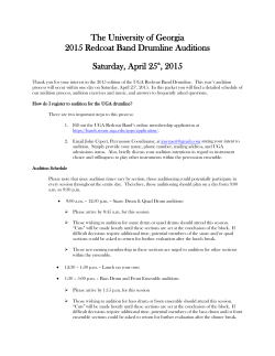the 2015 Drumline Audition Packet