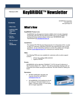 KeyBRIDGE Newsletter - GEOBRIDGE Corporation