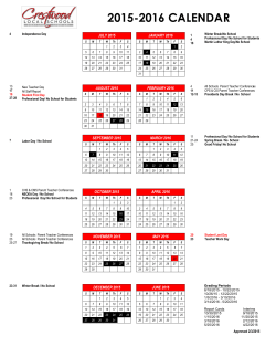 2015-2016 CALENDAR - Crestwood Local Schools
