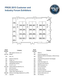 PROS 2015 Customer and Industry Forum Exhibitors