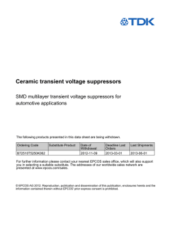 Ceramic Transient Voltage Suppressors Datasheet - Automotive SMD