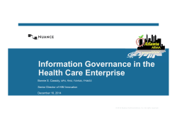 Information Governance in the Health Care Enterprise