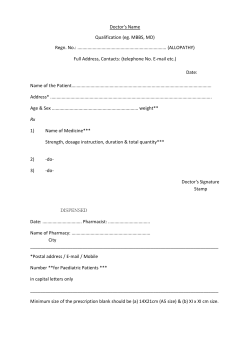 prescription format for registration medical practitioners