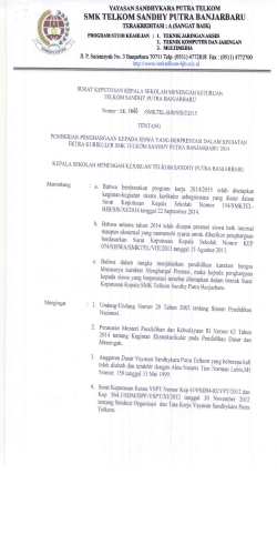 siswa berprestasi 2014 - SMK Telkom Sandhy Putra Banjarbaru