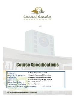 Institution: Programme : Course : Course Coordinator : Programme