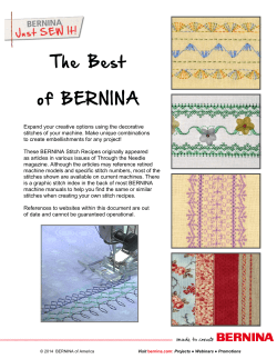 The Best of BERNINA Stitch Recipes
