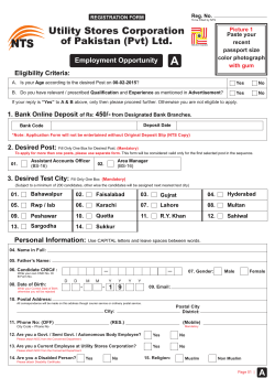 Utility Stores Corporation Form A
