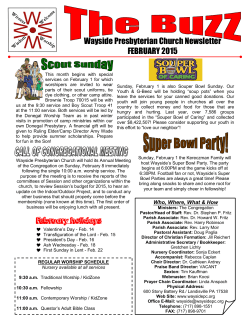 Feb 2015 Newsletter - Wayside Presbyterian Church