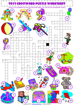 toys CROSSWORD PUZZLE worksheet