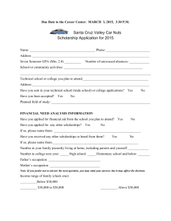 Santa Cruz Valley Car Nuts Scholarship Application for 2015