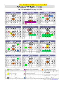 Traditional Year Calendar Draft - Petersburg City Public Schools