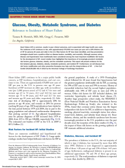 Glucose, Obesity, Metabolic Syndrome, and Diabetes