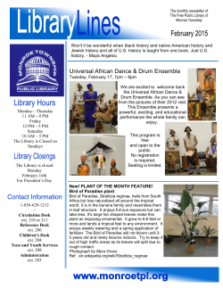 February 2015 Newsletter - The Free Public Library of Monroe