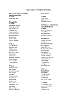 Second Nine Weeks Honor Roll - West Bolivar School District
