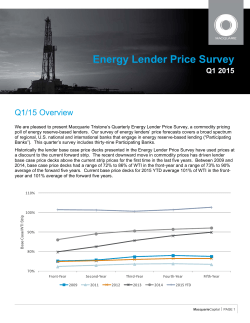 Energy Lender Price Survey Q1 2015